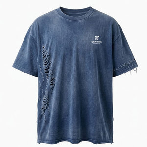 เสื้อยืดแฟชั่นสไตล์ดิสเทรส 100% ผ้าฝ้าย ระบายอากาศได้ดี แห้งเร็ว ทันสมัย เหมาะสำหรับใส่ไปยิม เดินทาง และสวมใส่ในชีวิตประจำวัน - Product Image 1