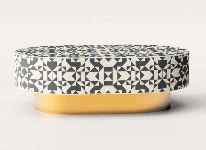 Bone Inlay Console Table Stool and Side Table Round Design Bone Inlay Coffee Table Unique Home Decor Stool at Affordable Table