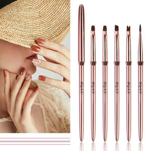 Pinceau à <span class=keywords><strong>ongles</strong></span> BQAN en promotion, effet ombré, manche en métal rose doré, <span class=keywords><strong>pour</strong></span> <span class=keywords><strong>gel</strong></span> <span class=keywords><strong>UV</strong></span>, échantillon gratuit - Product Image 6