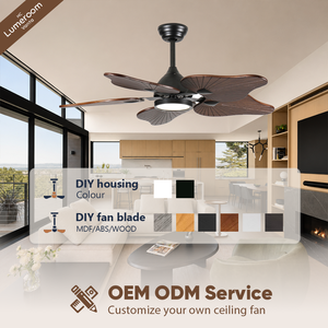 Ventilateur de plafond en bois massif de 44 pouces avec lumière et télécommande, ventilateur de plafond LED à intensité variable avec commande par application et moteur DC silencieux - Product Image 5
