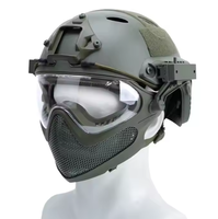 Casque tactique Masque intégral en maille Casque d'assaut avec masque en maille d'acier pour le sport en plein air