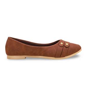 Women's <b>High</b> <b>Heel</b> <b>Pumps</b> WN1070 in Brown Pointed Toe and Low <b>Heel</b> (5cm) Slip-On Closure <b>High</b> Quality for New Season - Product Image 4