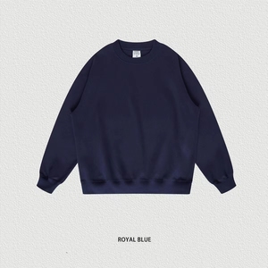 Pull à col rond en couleur unie lourd de 420 g pour l'automne et l'hiver, logo personnalisé, style rétro américain, hauts amples et branchés, sweat-shirts - Product Image 6