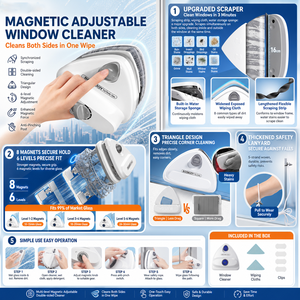 Limpiador de Ventanas Magnético de <span class=keywords><strong>Doble</strong></span> Cara BOOMJOY, Fácil de Usar, <span class=keywords><strong>con</strong></span> Diseño Anti-Pellizcos - Product Image 2