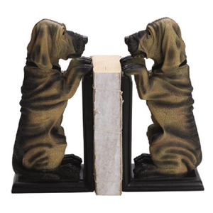 Porte-livres en forme de chien Bloodhound fidèle, statues réalistes de chiots assis en résine. Disponible aux prix de gros. - Product Image 1