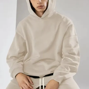 เสื้อฮู้ดสวมหัวแบบ300gsm 100% สำหรับผู้ชาย, เสื้อฮู้ดแบบสวมหัวทรงโอเวอร์ไซส์ผ้าคอตตอนสำหรับฤดูหนาวสไตล์ลำลองไม่มีเชือกรูดหนาเสื้อไม่มีเชือกผูกแบบพรีเมียม - Product Image 5