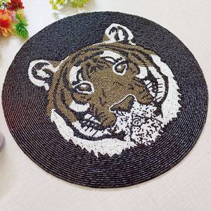 Handmade Luxury <b>Beaded</b> Charger for Dining Unique Holiday Decor; for Housewarming <b>Beaded</b> <b>Placemat</b> - Product Image 2