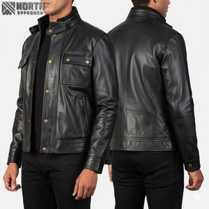 Custom Street Wear 2025 Camuflaje de alta calidad Unisex Manga completa Chaqueta de cuero con logotipo personalizado y color - Product Image 1