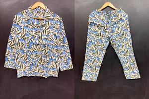 Conjuntos de Pijamas de Algodón de Alta Calidad para Parejas |   Pijamas de Verano con Cintura Elástica, Logotipo Frontal y Cómodos para Uso Diario - Product Image 3