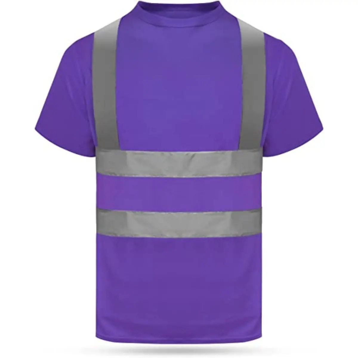 Purple Work Safety T Shirts Class 2 High Visibility Reflective Short Sleeve Protective Safety Workwear Personalized Custom Print