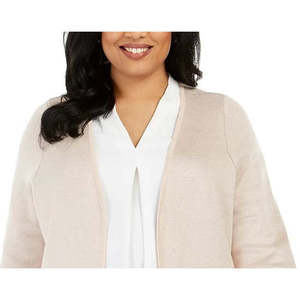 Cardigan Lungo Casual da Donna Calvin Klein Taglie Forti, Rosa, Taglia 1X, Invernale/Autunnale, in Lana, Cashmere e Acrilico, Stampato con Bottoni - Product Image 2