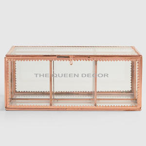 Boîte à bijoux en marbre moderne et simple, surface polie, artisanat de designer, pour chambre à coucher ou salon, laiton antique - Product Image 2