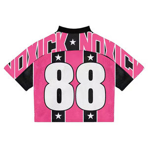 Streetwear personnalisé à impression intégrale Maillot de football américain rétro en maille de transfert de chaleur de haute qualité Coupe courte de grande taille à manches courtes - Product Image 6