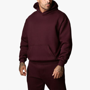 Sweat à capuche oversize en polaire imprimé, coupe ample, survêtement pour homme, streetwear d'hiver, vente en gros, sweat à capuche uni - Product Image 3
