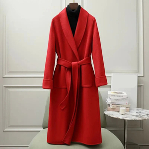 เสื้อโค้ทขนสัตว์100% สองด้านสำหรับผู้หญิง, เสื้อโค้ทขนสัตว์ยาวกันลมเสื้อแจ็คเก็ตเสื้อผ้าหรูหราสำหรับฤดูใบไม้ร่วงฤดูหนาว - Product Image 6