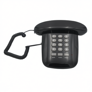 Teléfono Fijo Tradicional con Diseño de Radio Antigua, Color Negro, Marca SOLE - Product Image 2