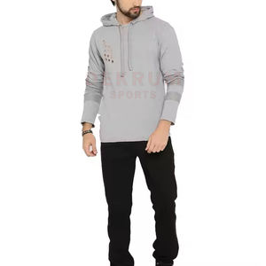 เสื้อฮู้ดดี้ผู้ชายสไตล์เท่ห์ ปี 2026  แบบทำสีพื้น พิมพ์โลโก้ได้  ดีไซน์ใหม่  แบบทำสีพื้น - Product Image 1