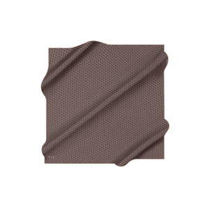 Écharpe carrée en soie marron à motif géométrique - Product Image 1