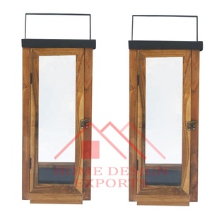 Petite lanterne suspendue en bois avec poignée en corde pour la maison hôtels et restaurants 2024 dernière nouvelle lanterne de support en bois Design - Product Image 1
