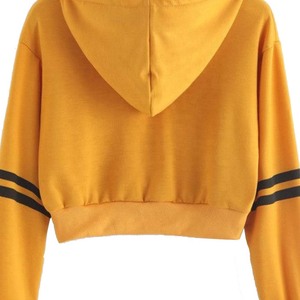 Alta calidad nueva llegada algodón mujeres Crop Top Hoodie 100% algodón ropa Casual moda Crop Hoodies último diseño personalizado - Product Image 4