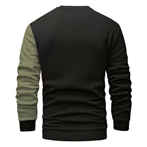 Sweat-shirts pour hommes en molleton de coton uni à manches longues et col rond, avec ourlet côtelé flexible, personnalisables avec votre propre marque - Product Image 2