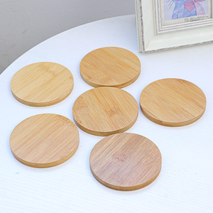 Nature Bamboo <b>Coaster</b> DIY Blank Wood Drink Mat & Pad with <b>Cork</b> Back Varnished Laser Processed UV Printed Surface - Product Image 2