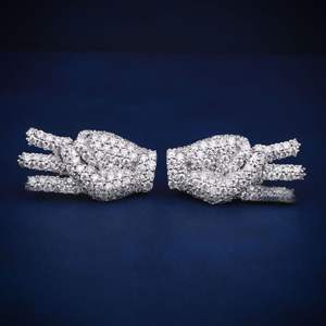 Boucles d'oreilles hip hop de style unique en diamant coupe ronde pour unisexe - Product Image 4