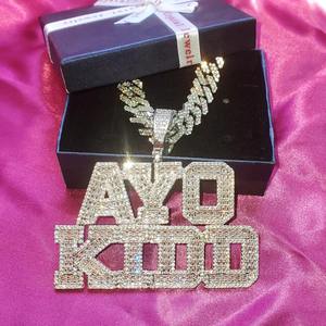 Colgante de Letra del Alfabeto con Moissanita de Lujo de Primera Calidad, Chapado en Rodio sobre Acero Inoxidable, para Regalo, Moda Urbana - Product Image 1