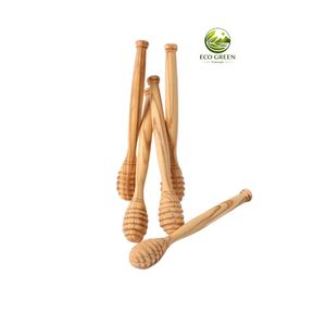 Wholesale Natural Wooden Honey Dipper Stick Eco Friendly Long Handle Handmade Dishwasher Safe Multi-Purpose Spoon Wand Jar - Product Image 3