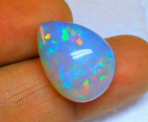 Cabochon en opale éthiopienne véritable coupe poire pour la fabrication de bijoux pierre d'opale éthiopienne pierre précieuse d'opale en vrac - Product Image 6