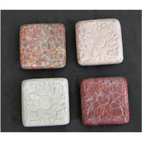 Pierre de basalte chaude, artisanat indien, sculptée au laser, colorée, accessoires de massage corporel, salon de spa, masseur de cou infrarouge
