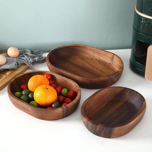 New design oval shape acacia wood <b>dessert</b> <b>bowls</b> durable wood dining accessory <b>bowl</b> from Vietnam - Product Image 1