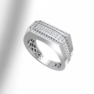 Anillo de Arquitecto para Hombre en Oro de 14K con Diamante de Corte Brillante Redondo - Product Image 1