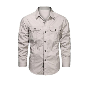 Camisas Cargo Personalizadas de Alta Calidad, Camisas de Trabajo Tácticas de Manga Corta con Múltiples Bolsillos de Algodón para Exteriores y Camisas Cargo Cómodas para Hombre - Product Image 4