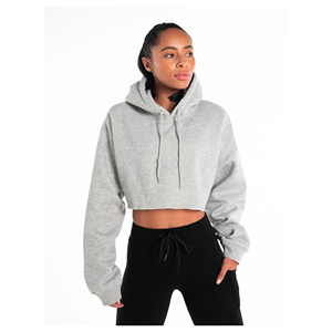 Wholesale <b>Lightweight</b> Cropped Top <b>Hoodie</b> Cotton Polyester Fleece Womens Crop <b>Hoodie</b> Gym Streetwear Clothing - Product Image 1