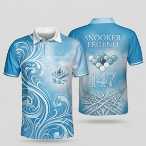 Camiseta Profesional Unisex de Manga Corta para Snooker con Estampado Digital, Tela de Poliéster de Secado Rápido para Entrenamiento y Competición de Billar - Product Image 1