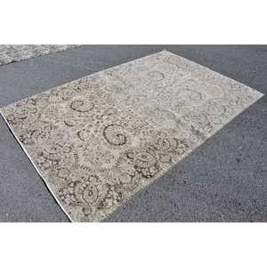 Alfombra Vintage de Lana Turca para Pasillo y Habitación de Látex, Diseño Rectangular de Gran Área, Estilo Clásico, Beige, Marrón, 6.5ft X 9.6ft - Product Image 3