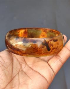 Brazaletes de moda de resina marrón claro clásico creado a mano patrón de humo pulseras de madera perlas diamantes para bodas fiestas regalos - Product Image 2