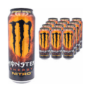 Monsters Nitro Cosmic Peach Energy Drink 12x500ml Cans Peach Nectarine Flavor With L Carnitine And B Vitamins Wholesale Order - Product Image 2