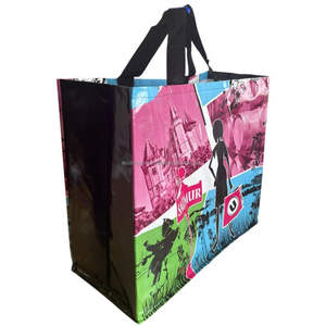 Bolsos de compras tejidos PP reutilizables personalizables Embalaje laminado de polipropileno duradero con logotipo diferente de dos caras - Product Image 3