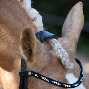 Bride en cristal bleu Deme de haute qualité pour nez hanovrian rembourré en Gel de soin des chevaux et casque anatomique - Product Image 2