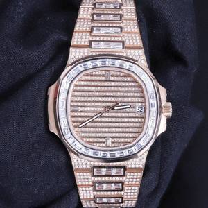 Style tendance Baguette Cut VVS Moissanite Glacé Hip Hop Mécanique Mouvement Automatique Montre En Diamant De Luxe Mode Grossiste - Product Image 1