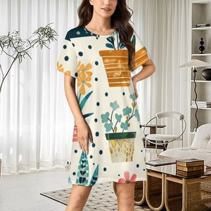 Camicia da <span class=keywords><strong>Notte</strong></span> Personalizzata a Maniche Corte con Vestibilità Comoda e Logo Personalizzato - Product Image 6