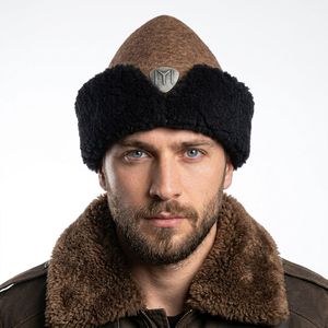 Tradicional de alta calidad se otomano Kayi tribu Ertugrul Dirilis lana sombrero/Bork con un Metal águila de dos cabezas motivo - Product Image 1