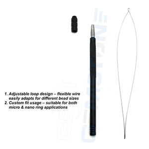 Hair Extension Loop Tool for Micro & Nano <b>Beads</b> – Professional Pulling <b>Needle</b> for Hair Installation, Durable Metal Grip Black - Product Image 5