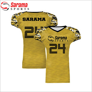 Diseño caliente personalizado camisetas de fútbol americano transpirable de talla grande amigable con precios económicos conjuntos de uniformes características impresas - Product Image 3