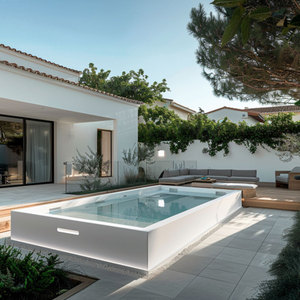 Sang trọng sáng tạo finerpre chế tạo hình chữ nhật trên mặt đất tốt nhất nhỏ sợi thủy tinh khung hồ bơi - Product Image 5