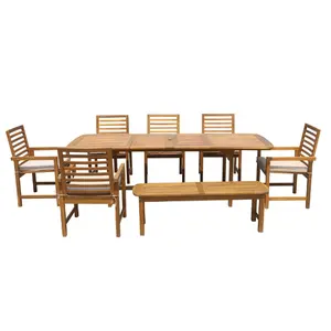 高品质花园餐桌套装现代风格工厂价格木制户外家具越南制造商