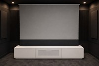 Smart Linkage Weißer Rechtwinkliger Laser-TV-Schrank Motorisierter Bodenaufsteigender CBSP ALR Bildschirm Combo 92-150 Zoll 16:9 Heimkino