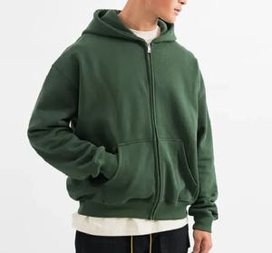 Sweat à capuche pour hommes en coton épais de haute qualité Logo personnalisé polaire zippée avec col surdimensionné pour l'hiver 2026 - Product Image 5